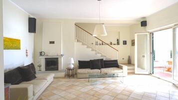 Villa, 4 Bedrooms, Patio, Sea View | Living area | Flat-screen TV