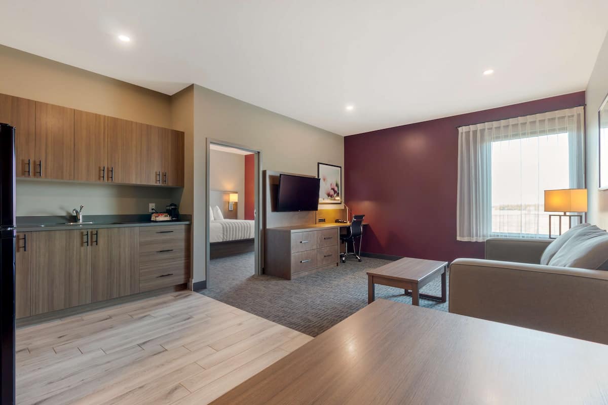 Suite, 1 King Bed, Non Smoking, Kitchenette (with Sofabed) | Desk, laptop workspace, iron/ironing board, free WiFi