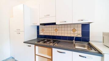 Apartment, 1 Bedroom | Private kitchen | Full-size fridge, microwave, stovetop, cookware/dishes/utensils