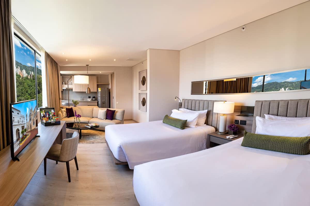 Chambre Deluxe, 2 lits doubles, vue ville (Emerald Queen)