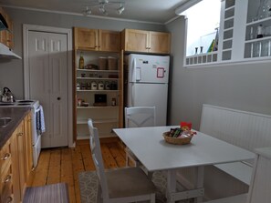 Microwave, coffee/tea maker, cookware/dishes/utensils