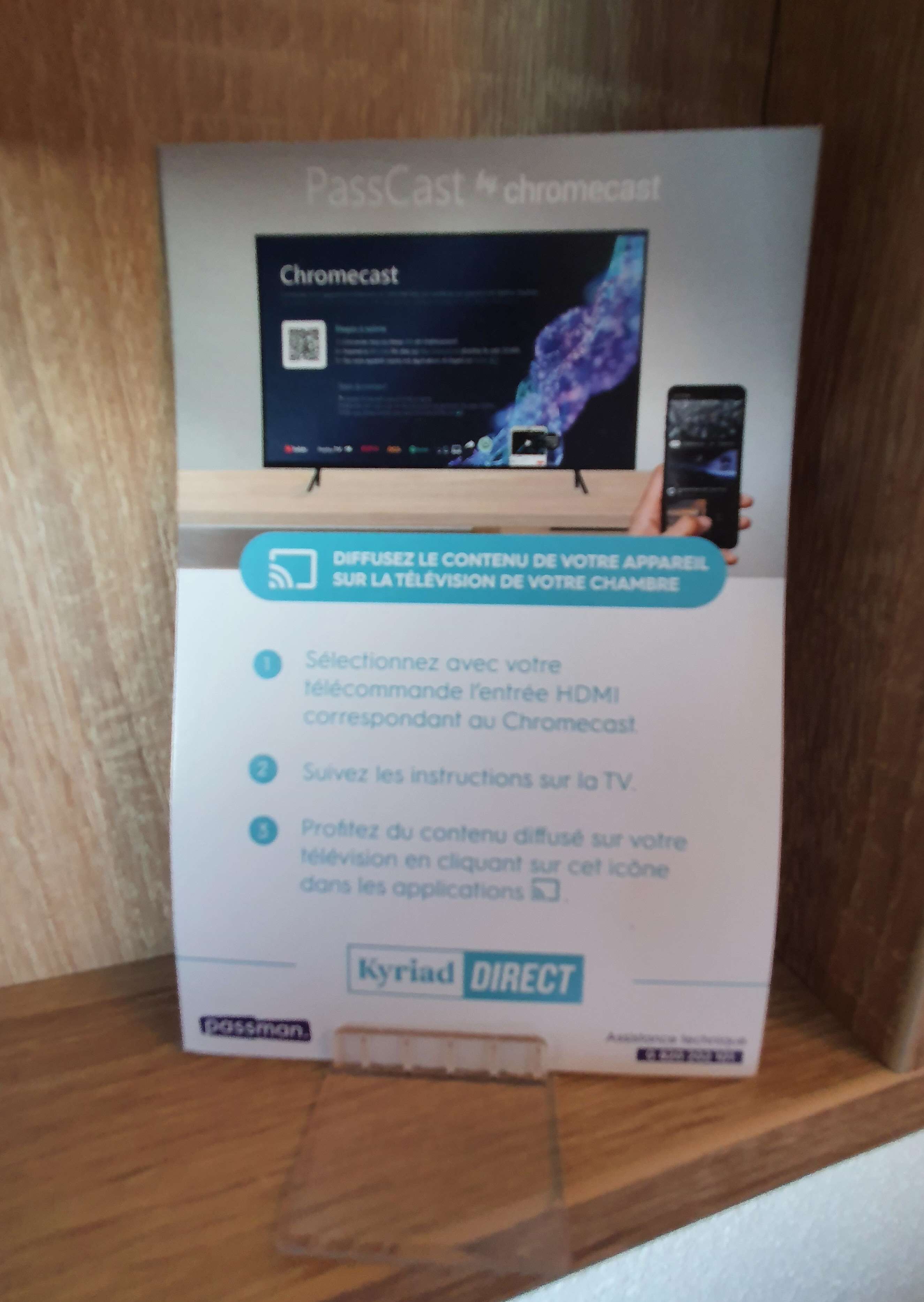 Une affiche contenant des instructions sur l’utilisation de PassCast Chromecast.