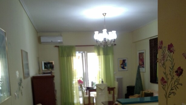 A room with a bed, a desk, a chair, a dresser, and a window with curtains. - Palinas comfy home!! (Kalamata)
