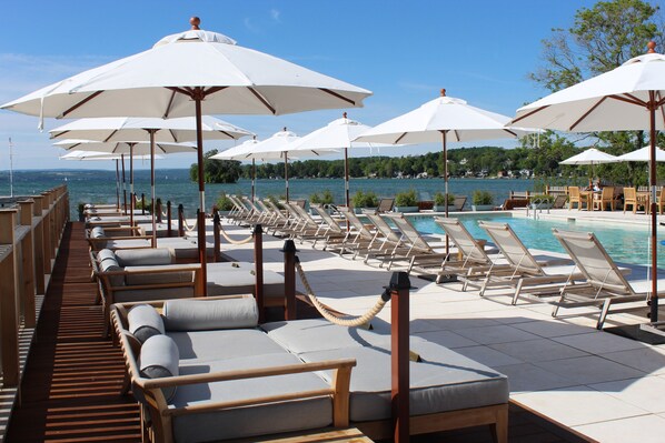 Outdoor pool, pool cabanas (surcharge), pool umbrellas