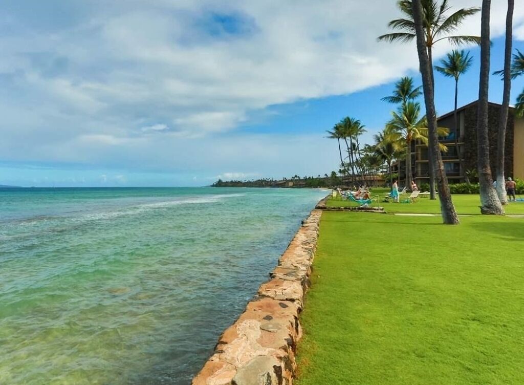 On the beach, sun loungers, beach towels