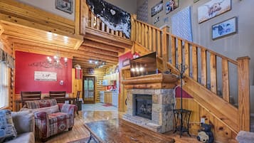 Smart TV, fireplace, video games