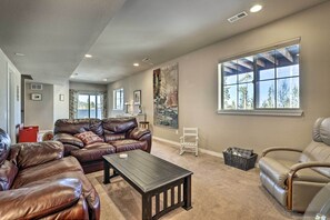 TV, fireplace - Ski-In/Out Granby Home w/ Gas Grill & Fire Pit! (Granby)