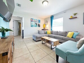 Smart TV, fireplace, video games