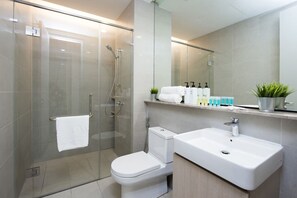 Asciugacapelli, asciugamani, sapone, shampoo