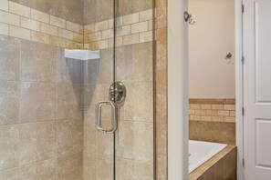 Bathtub, hair dryer, towels