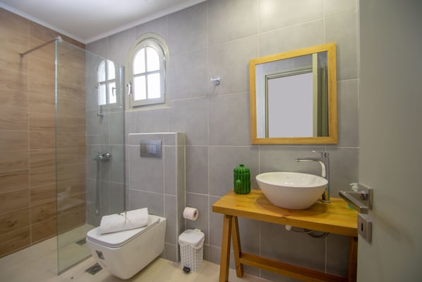 Apartment, Mountain View | Bathroom | Shower, free toiletries, hair dryer, towels