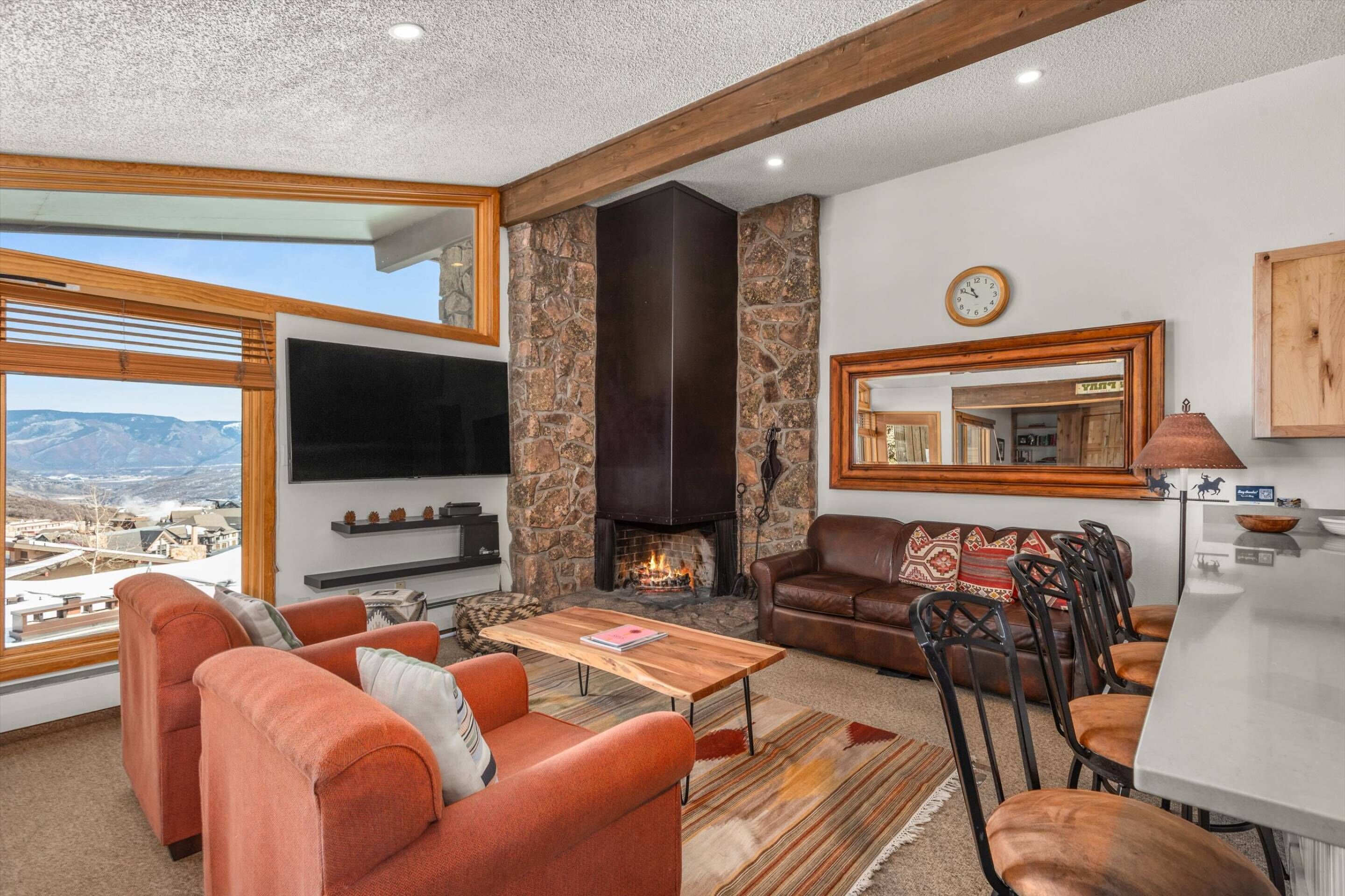Soak in the views of Snowmass from this top floor unit with smart tv and fireplace!