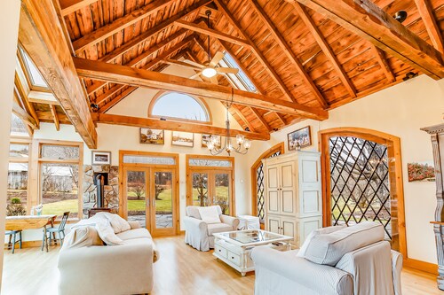 Beautiful, rustic home w/ on-site playground, deck, patio, grill, and fireplace