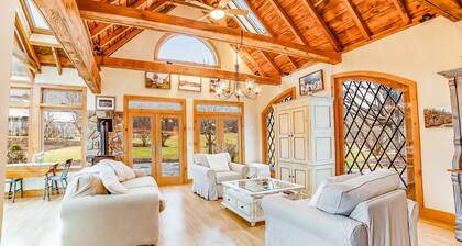 Beautiful, rustic home w/ on-site playground, deck, patio, grill, and fireplace