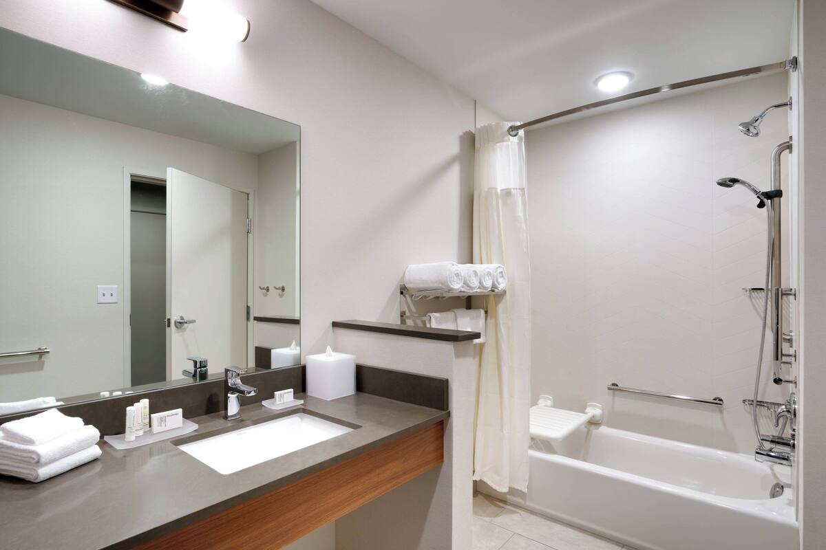 free toiletries, hair dryer, towels, soap