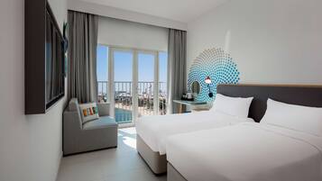 Rover Room Sea View Free Shuttle Service to Dubai Mall, Private Beach | Ausblick vom Zimmer
