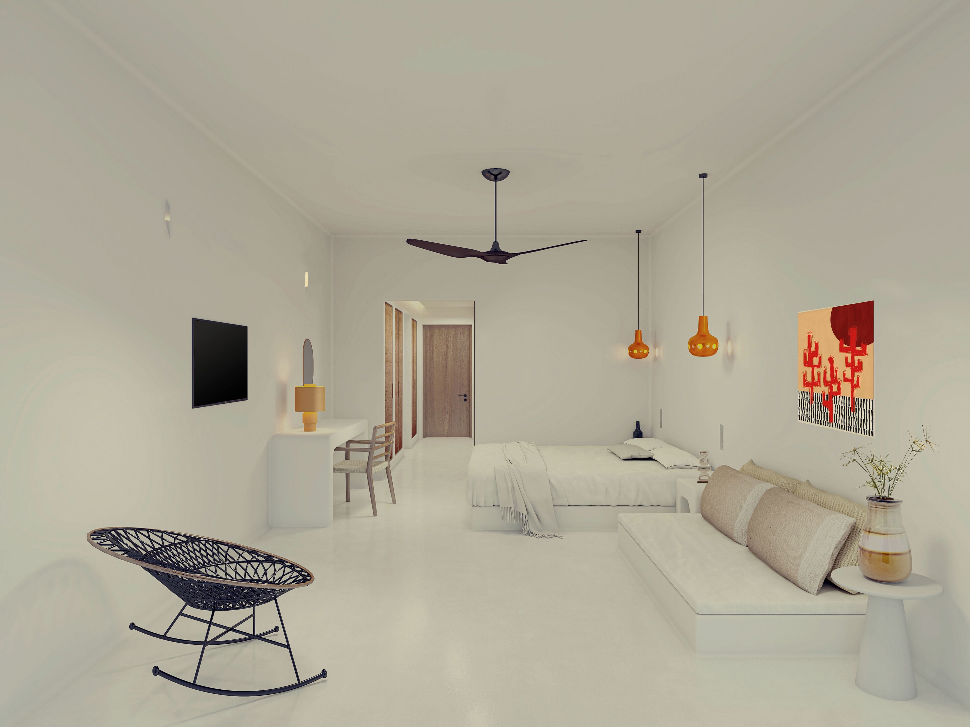 Koukoumi Suite with Veranda and Private Pool | 高級寝具、ピロートップベッド、ミニバー、セーフティボックス (室内)