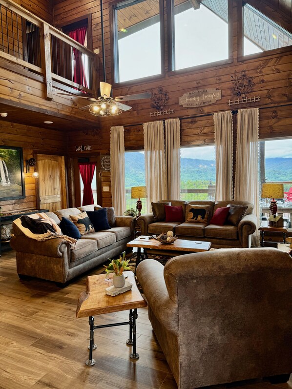 Smart TV, fireplace, video games, DVD player