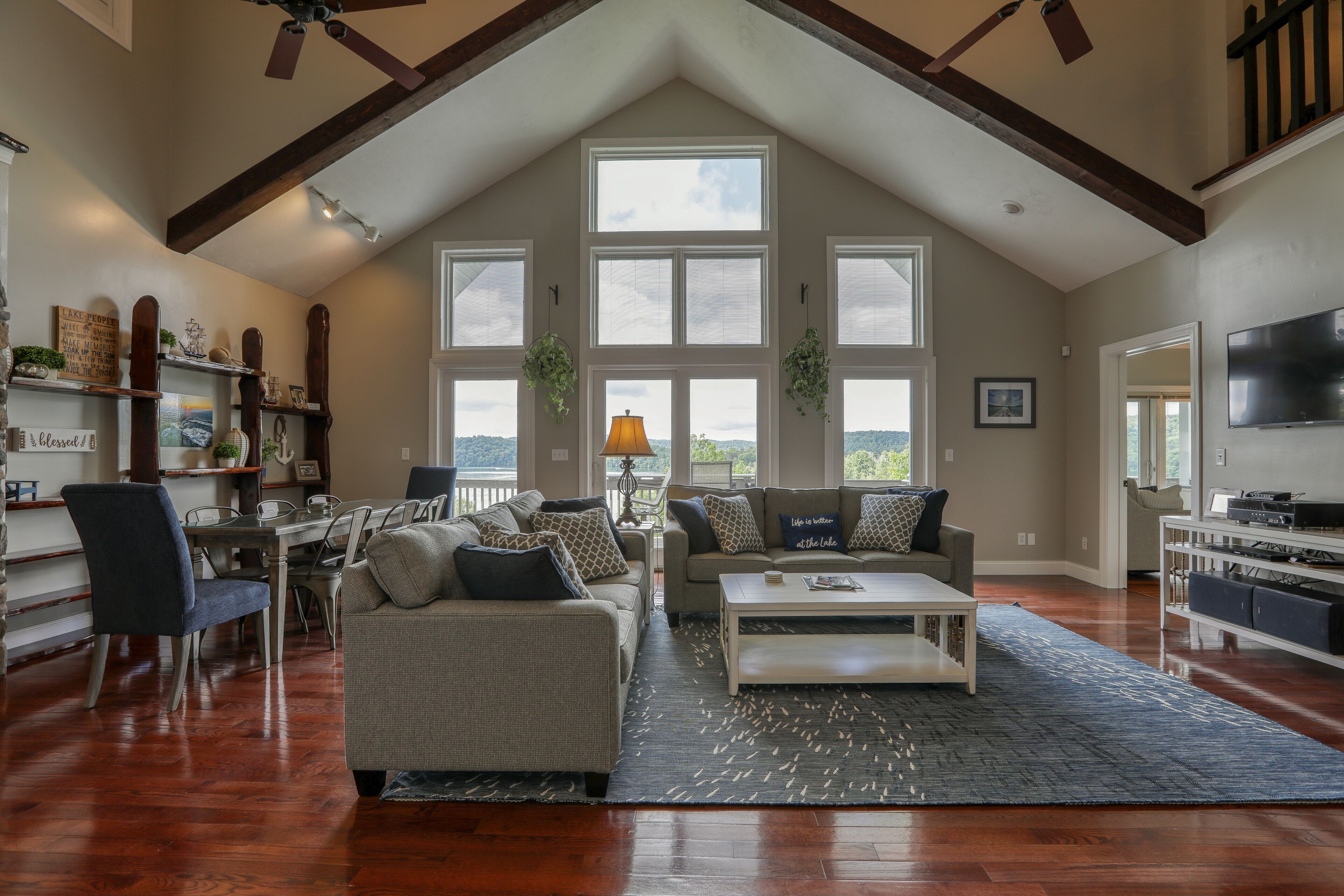 Smart TV, fireplace, DVD player, video library