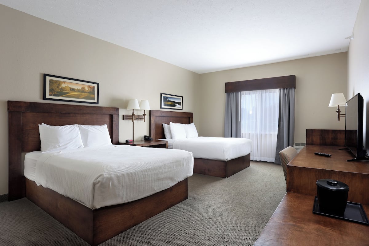 standard double room | desk, laptop workspace, blackout curtains, iron/ironing board