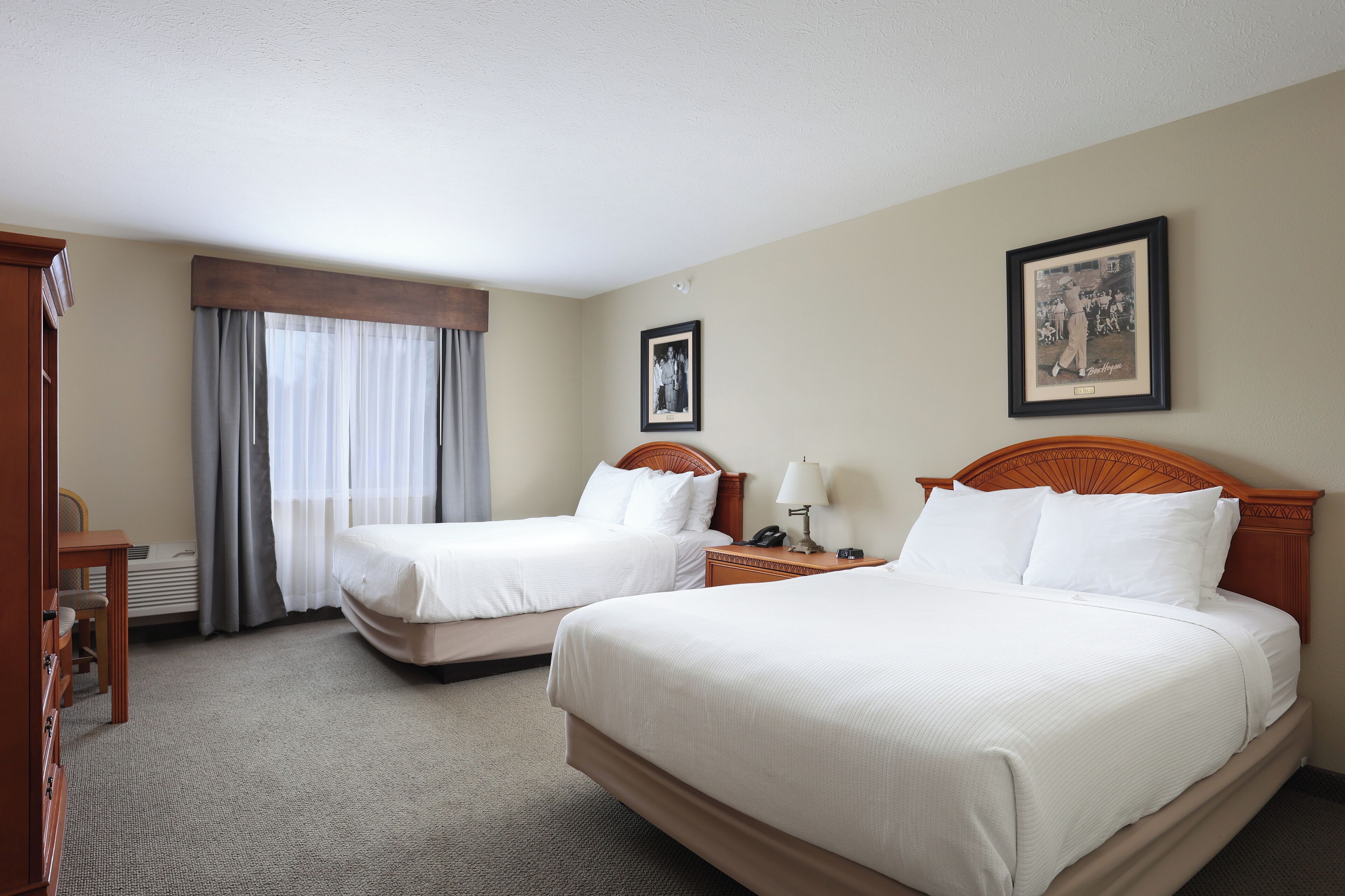 standard double room | desk, laptop workspace, blackout curtains, iron/ironing board