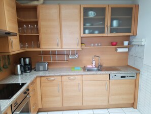 Penthouse Apartment | Private kitchen | Fridge, microwave, oven, stovetop - Pegasus Penthouse (Neuried)