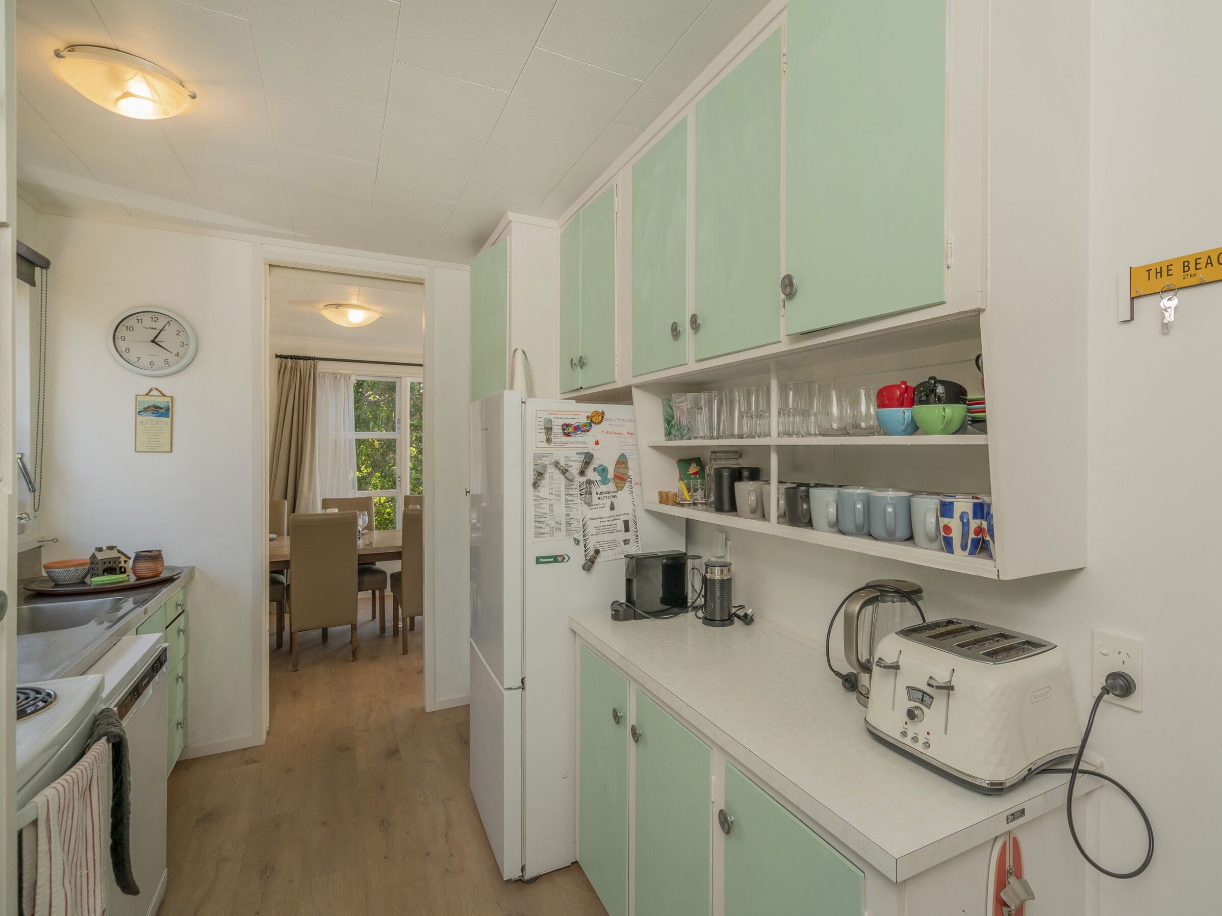 Fridge, microwave, dishwasher, toaster