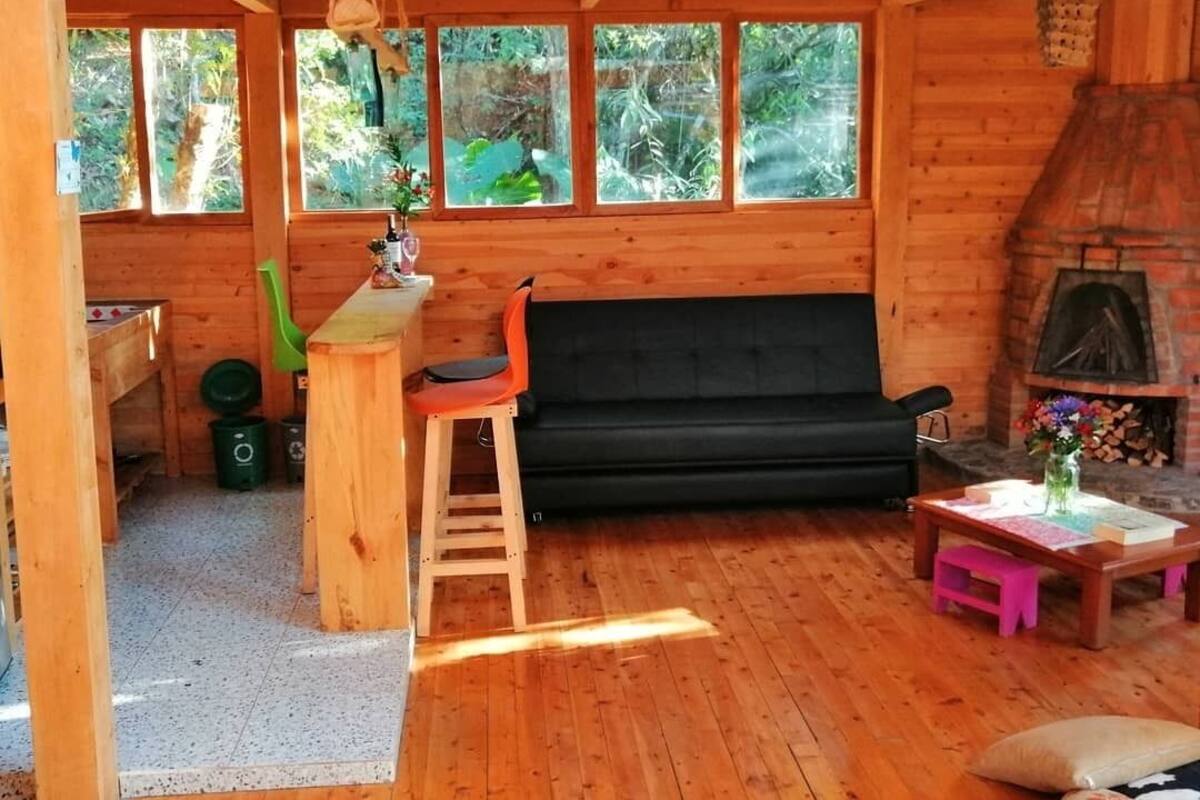 Cabana superior, sacada, vista para a montanha (Black Maria) | Área de estar