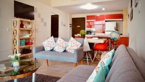 Een smart-tv en een stereo