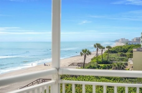 On the beach, sun-loungers, beach towels. Breathtaking Views from this 5th floor Ocean Front Condo