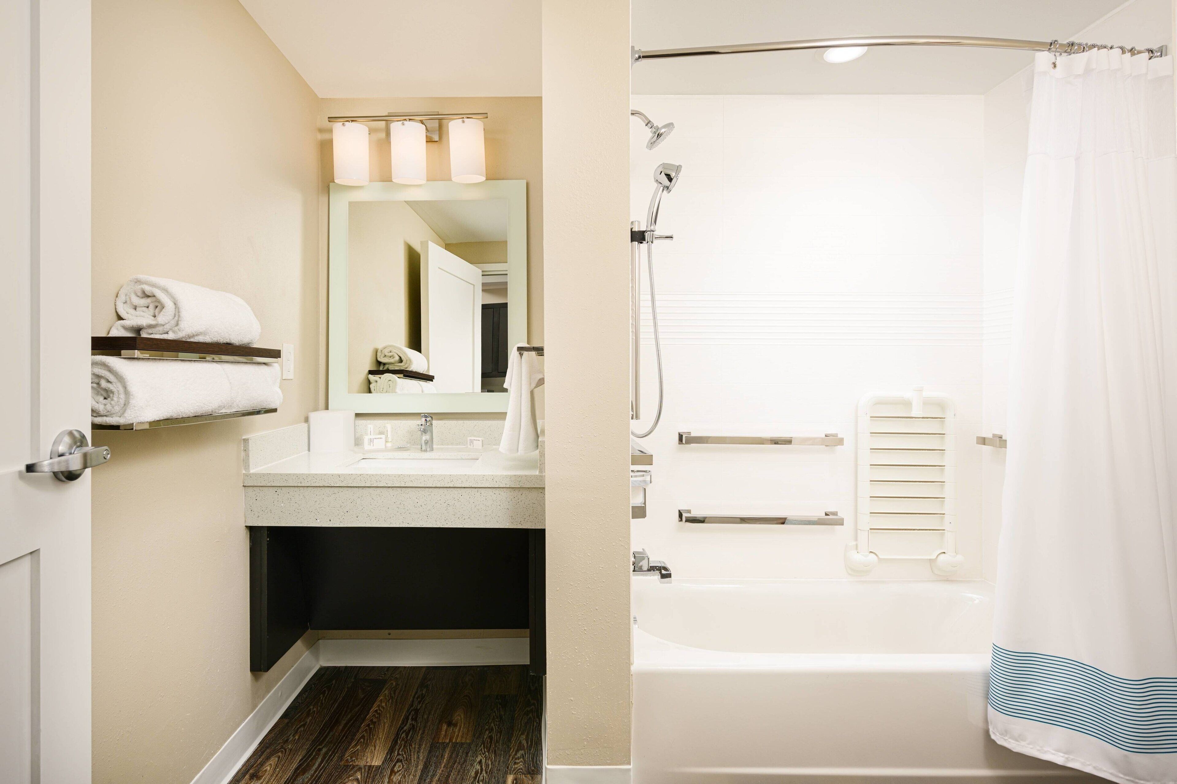 free toiletries, hair dryer, towels