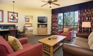 TV, fireplace, DVD player, video library