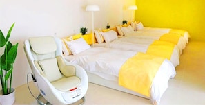 Chambre (YELLOW) | Décor unique, espace de travail pour ordinateurs portables