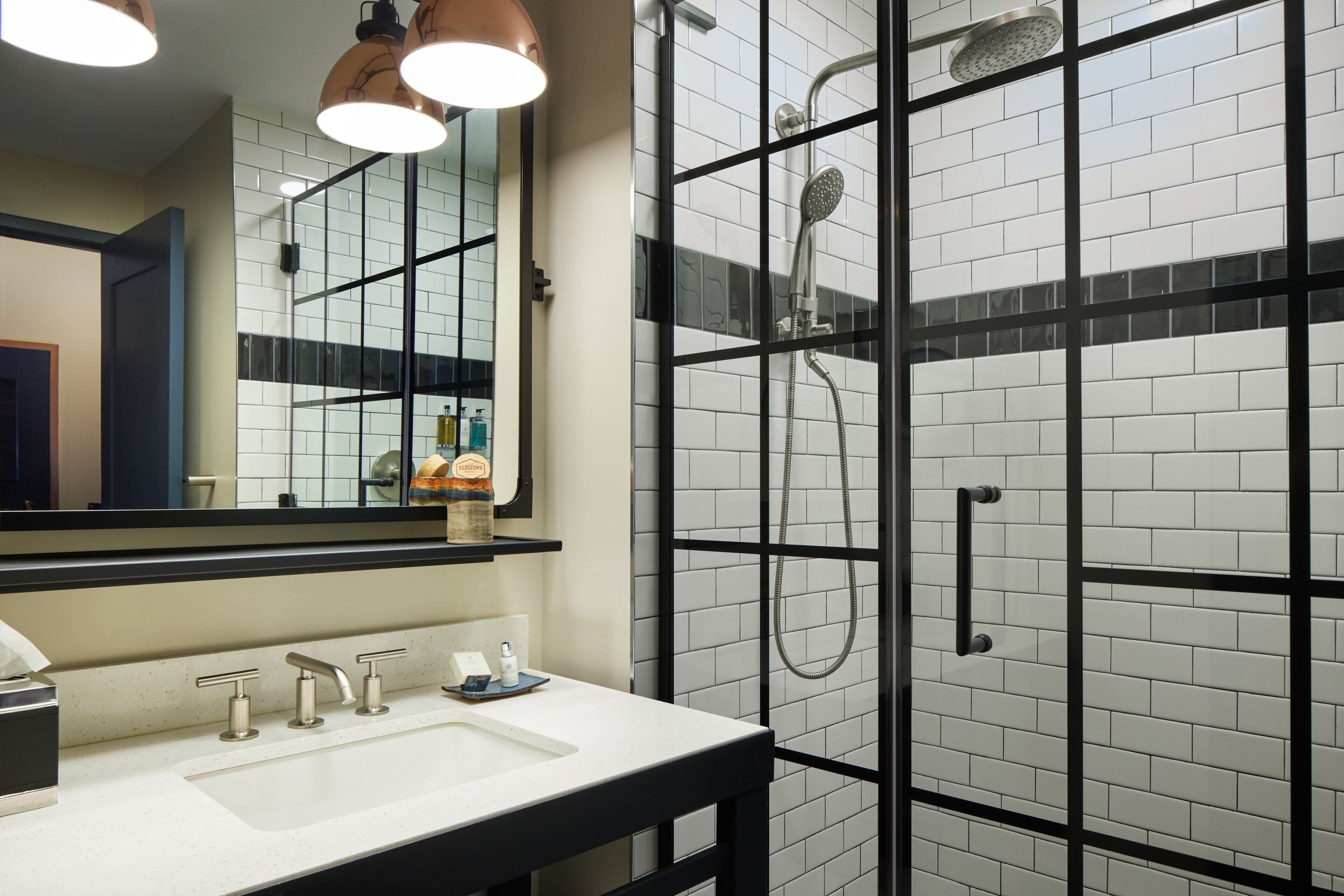 shower, free toiletries, hair dryer, bathrobes