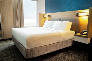 Desk, laptop workspace, free WiFi, bed sheets