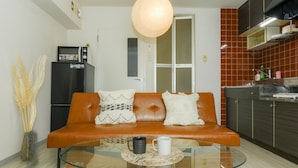 Departamento | 1 habitación, tabla de planchar con plancha, wifi gratis y ropa de cama 
