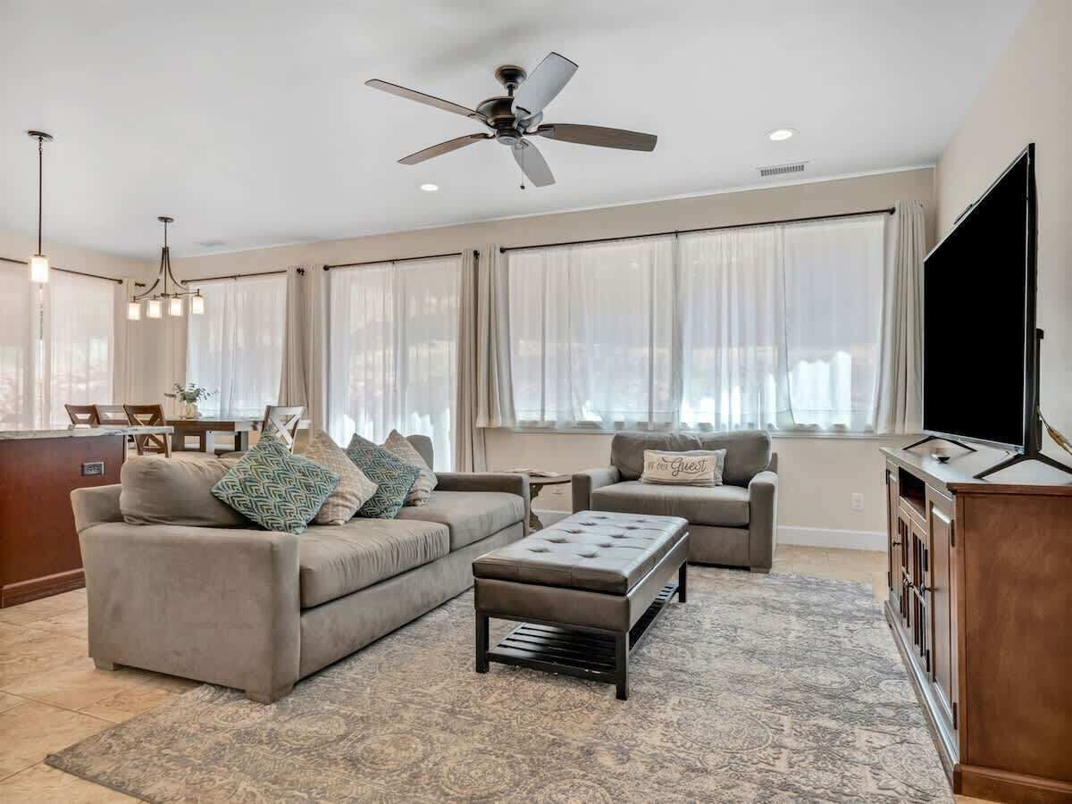 TV, video-game console, offices