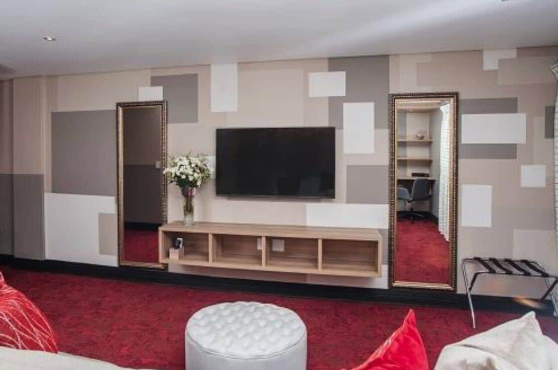 luxury double room | in-room safe, blackout curtains, soundproofing, iron/ironing board