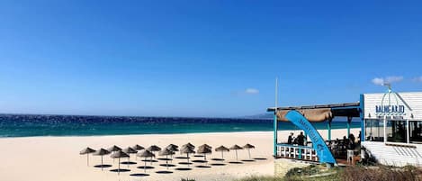 Beach nearby, sun-loungers