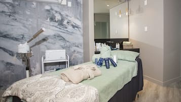 Behandlingsrum til par, sauna, dampbad, kropsbehandlinger, mudderbade