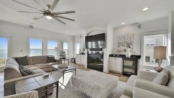 House, Multiple Beds | Living room | Flat-screen TV, fireplace, video-game console, Netflix