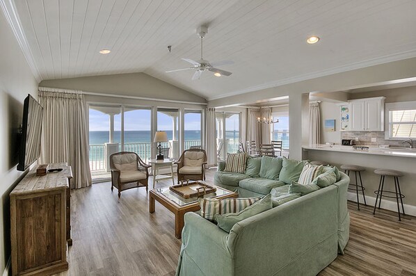 Condo, 4 Bedrooms | Living room | Flat-screen TV, DVD player - Seaview I Unit 300 by Bliss Beach Rentals (Santa Rosa Beach)