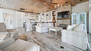 House, Multiple Beds | Living room | Flat-screen TV, fireplace, DVD player - Watercolor Reunions by Five Star Properties (Santa Rosa Beach)