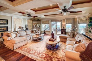 House, Multiple Beds | Living room | TV, fireplace - Palazzo del Mar by Five Star Properties (Destin)