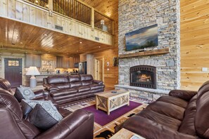 Smart TV, fireplace, DVD player