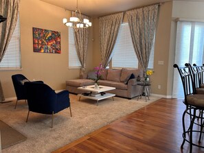TV, fireplace, video games