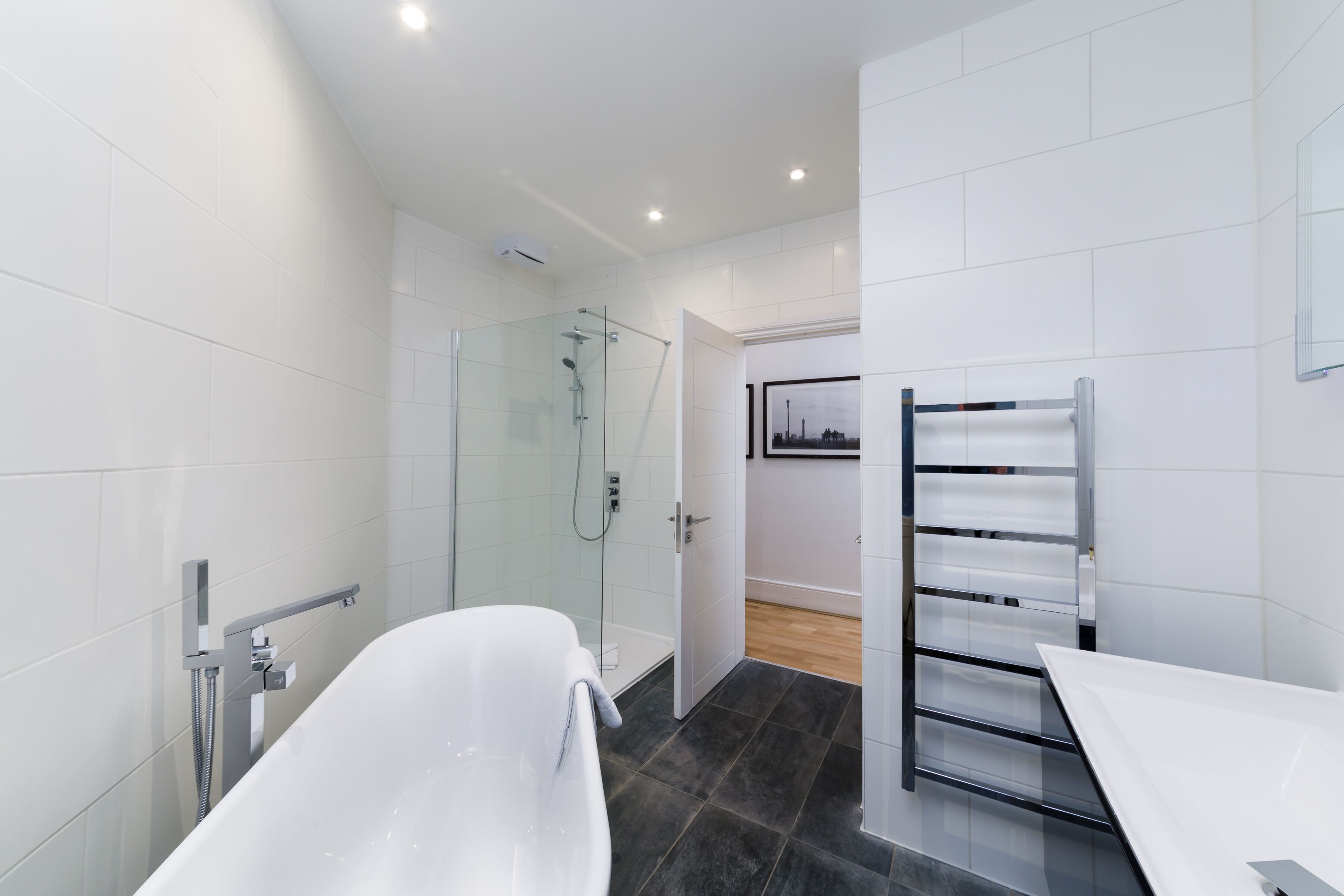 Apartment, 1 Bedroom | Bathroom | Shower, free toiletries, hair dryer, towels