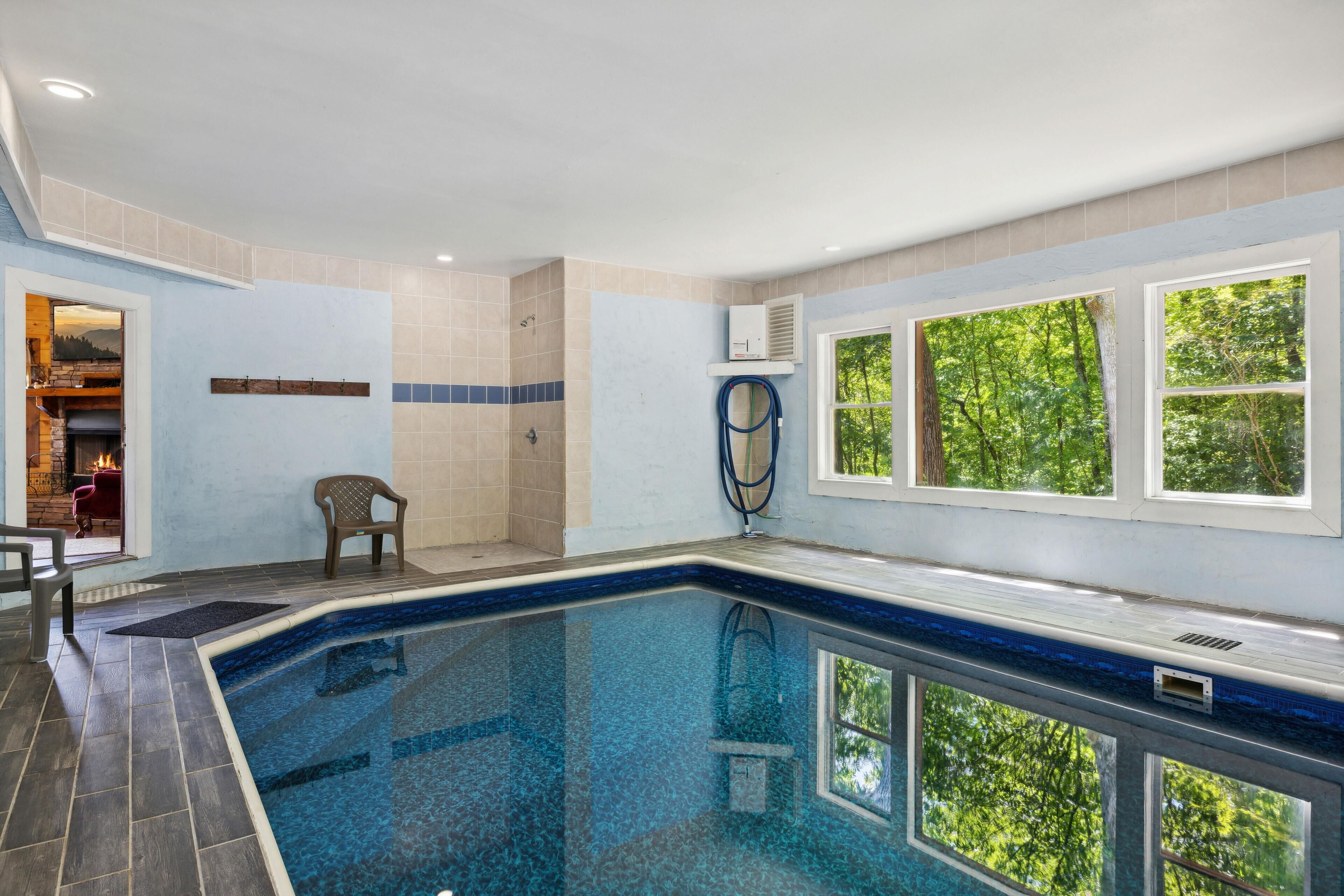 独立别墅, 多张床 (Mystical Creek Pool Lodge #600) | 泳池 | 室内游泳池，恒温泳池