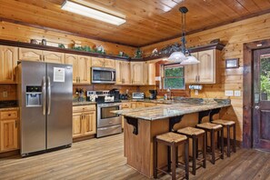 House, Multiple Beds (Mystical Creek Pool Lodge #600) | Private kitchen | Fridge, microwave, stovetop, dishwasher - Mystical Creek Pool Lodge #600 (Cosby)