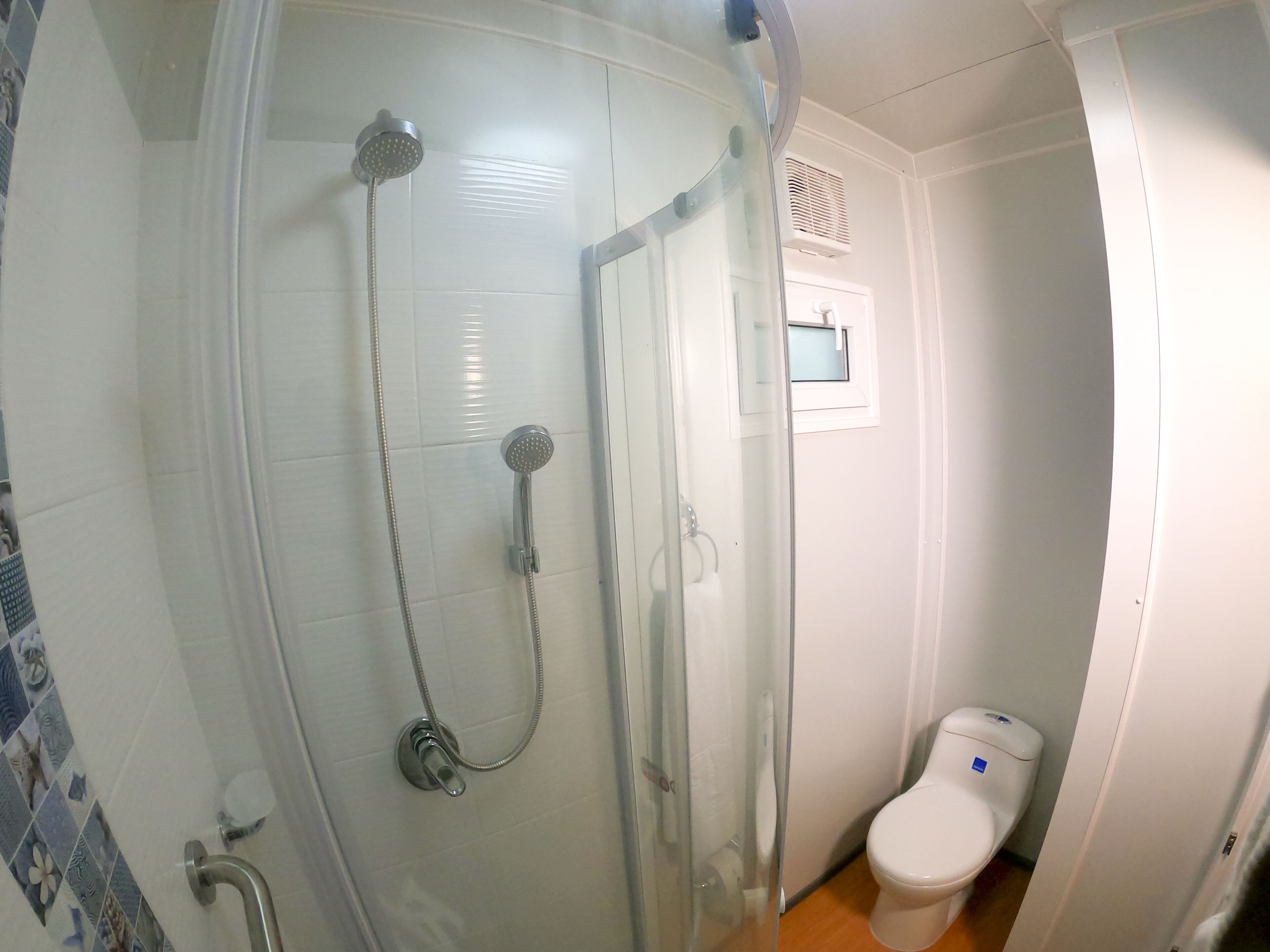 standard room | bathroom | shower, towels, soap, shampoo